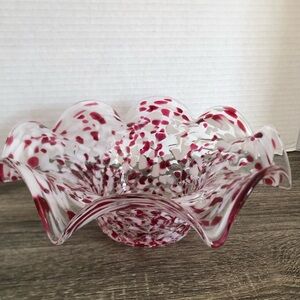 Vtg Chalet Glass End of Day Art Glass Bowl